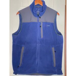 L.L.Bean Polartec Wind Pro Fleece Vest Logo Fleece Embroidered Blue VestSize Med